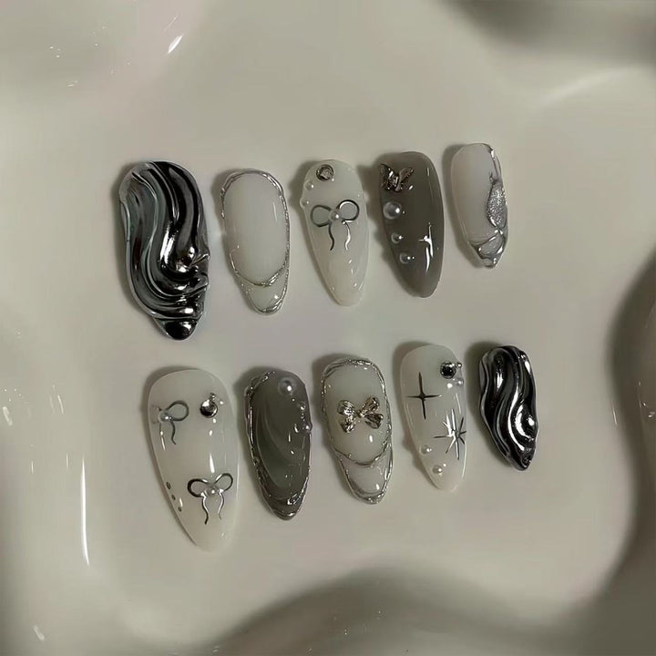 Artistic Marble Effect Nail Tips Stornfield