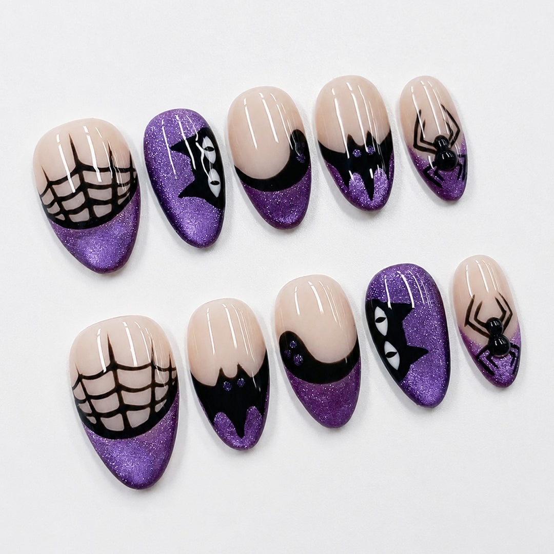 Creative Acrylic Nail Set with Halloween Motifs Stornfield
