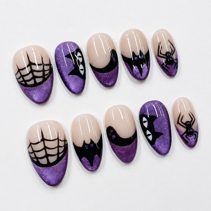 Creative Acrylic Nail Set with Halloween Motifs Stornfield