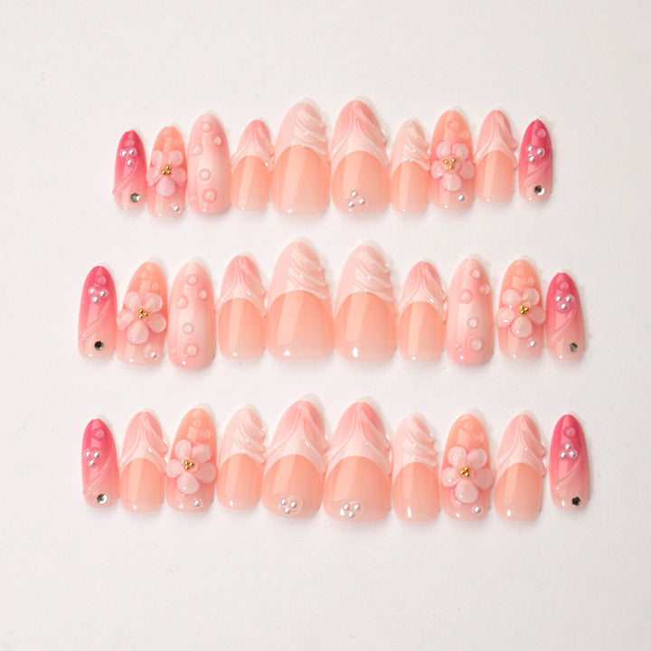 Creative Floral Accent Press-On Nails Stornfield