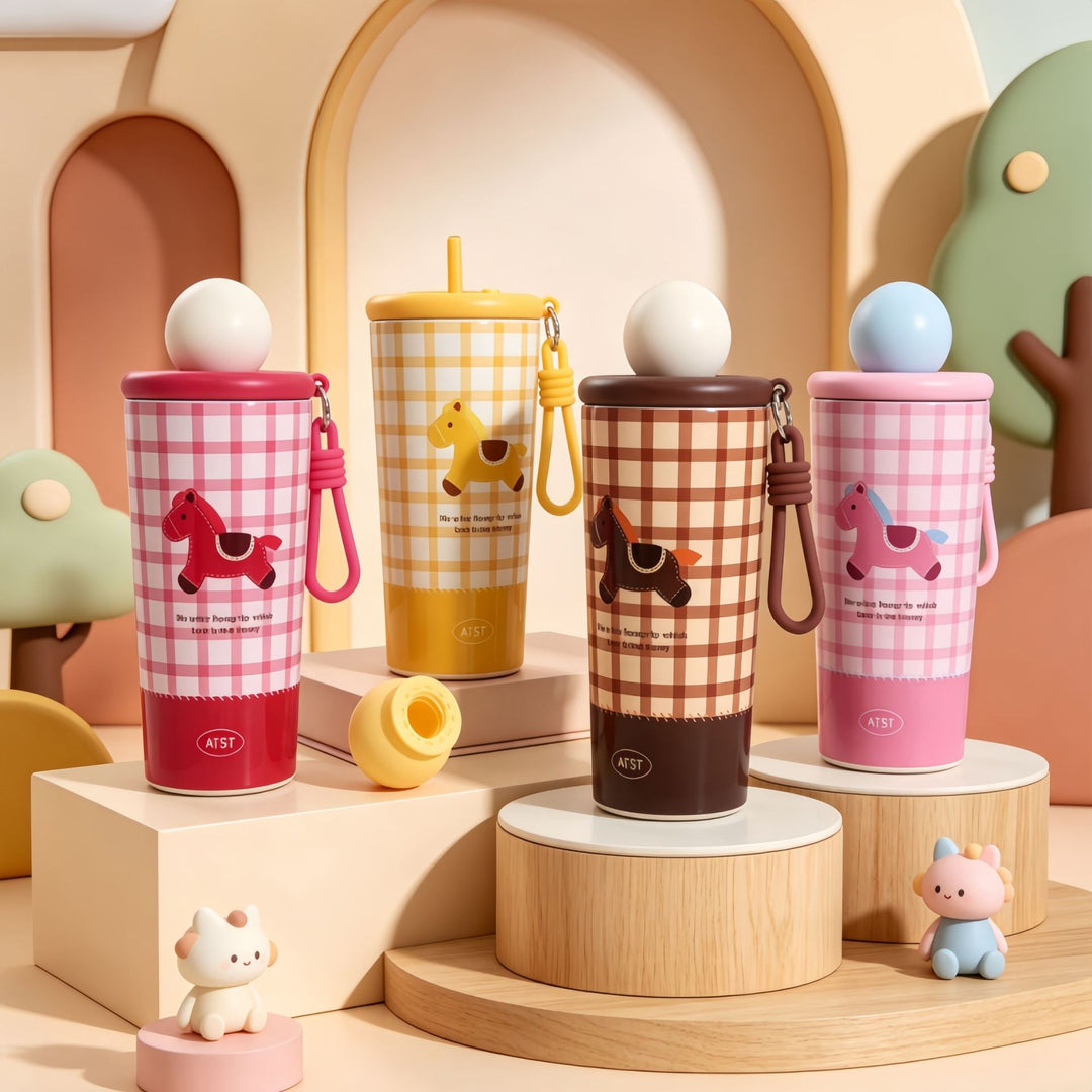 Ladies Insulated Bottle with Playful Horse Motif Stornfield