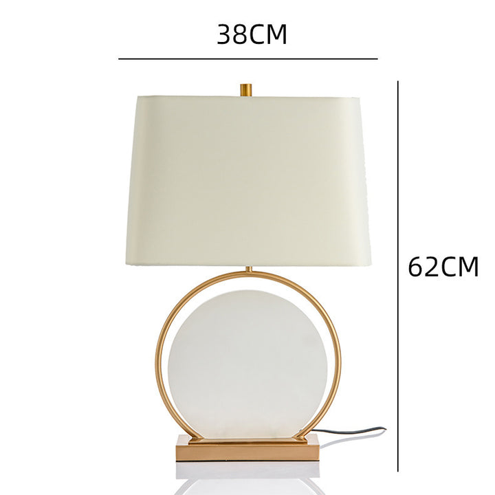 Modern Table Lamp with Circular Base and Fabric Shade