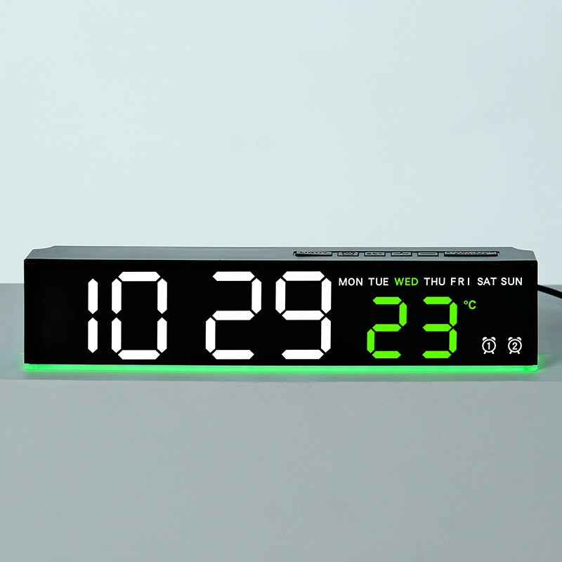 Digital wall clock with large LED digits and temperature display Stornfield