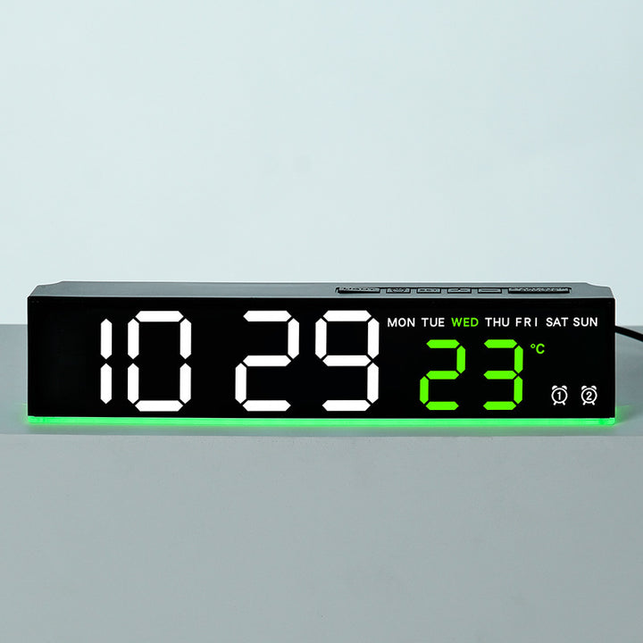 Digital wall clock with large LED digits and temperature display Stornfield