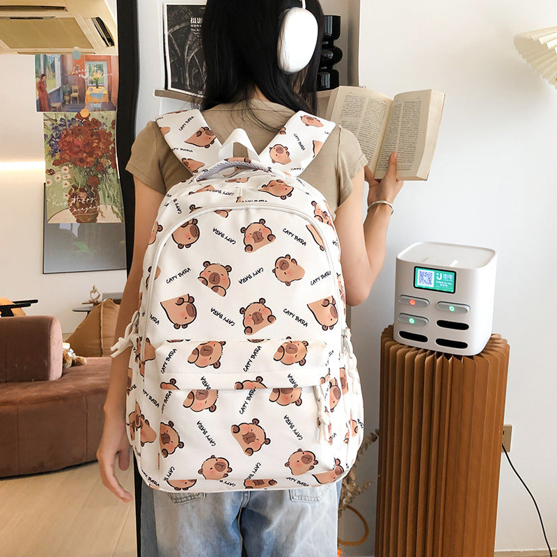 Backpack with Child-Friendly Capybara Design and Practical Compartments Stornfield