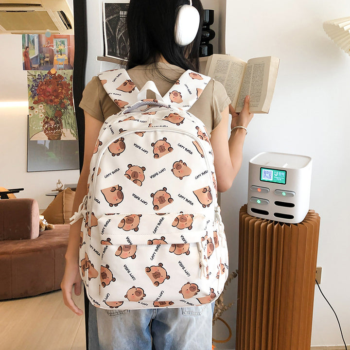 Backpack with Child-Friendly Capybara Design and Practical Compartments Stornfield