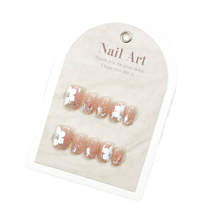 Artistic Floral-Embellished Press-On Nail Design Stornfield