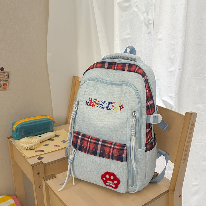 Playful Plaid Print Backpack Stornfield