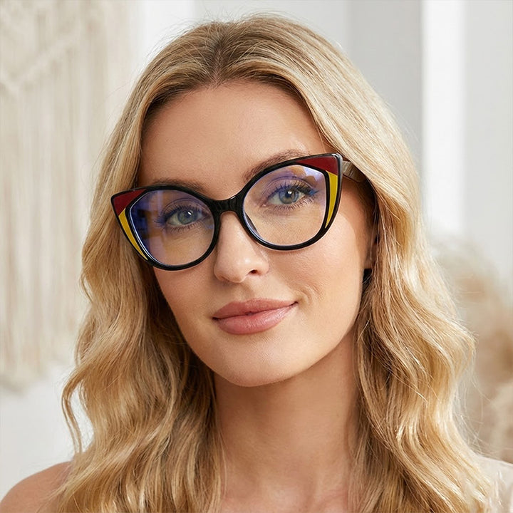 Women's Cat-Eye Glasses with Floral Design and Adjustable Nose Bridge Stornfield