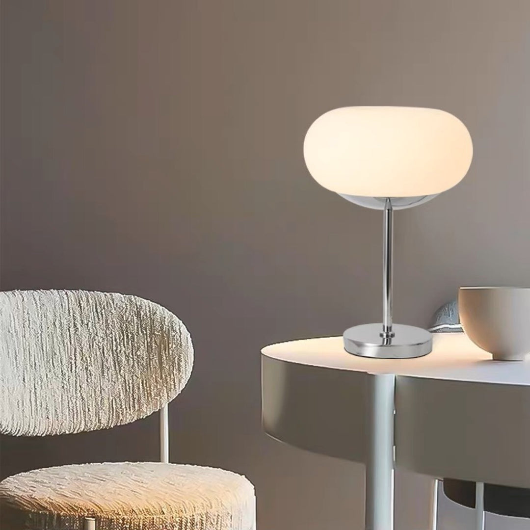 Modern Glass and Chrome Table Lamp