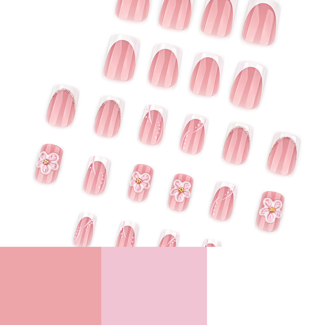 Artful Nail Extensions with Flower Design Stornfield