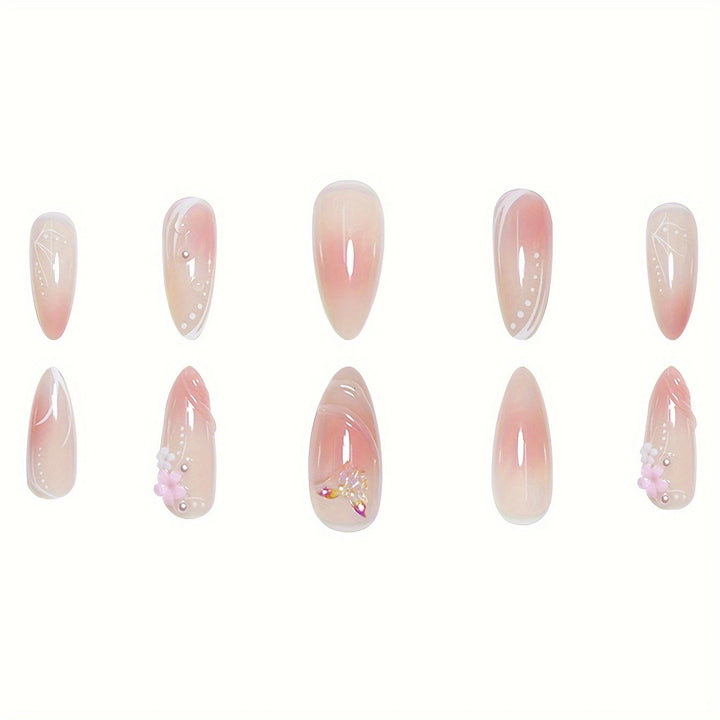 Artistic Infused Floral Press-On Nail Set Stornfield