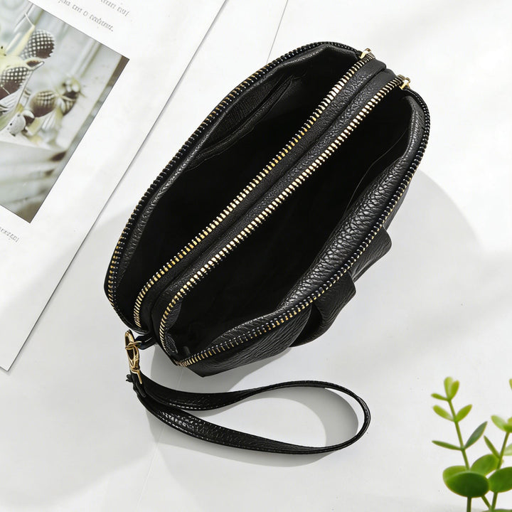 Textured Leather Zip Clutch Wallet Stornfield