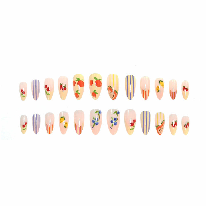 Fruit-Themed Decorative Press-On Nail Set