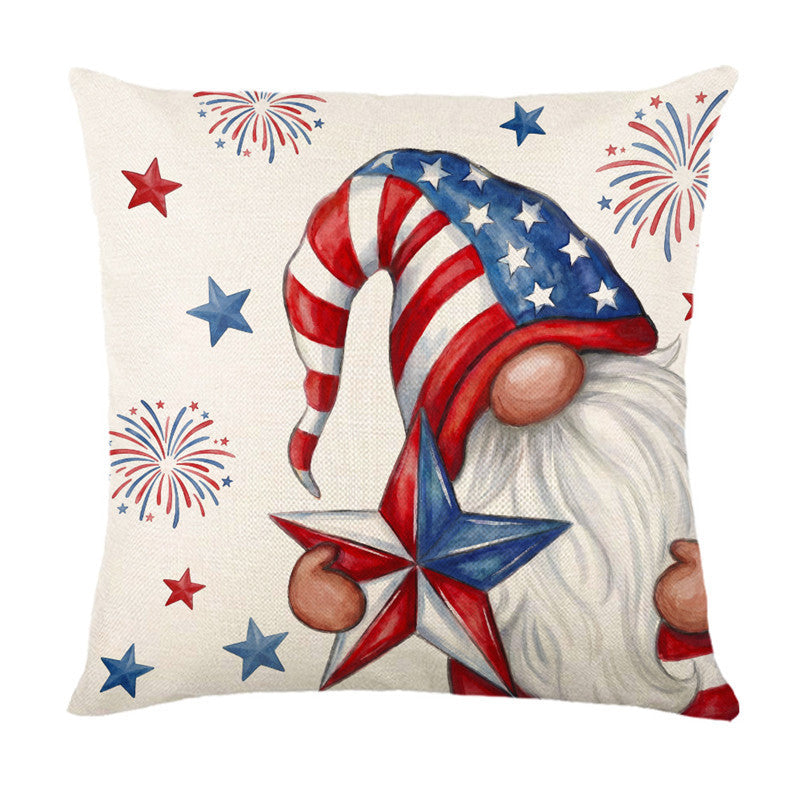 Festive Gnome and Star Decorative Throw Pillow