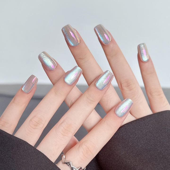 Iridescent Press-On Nail Art Set