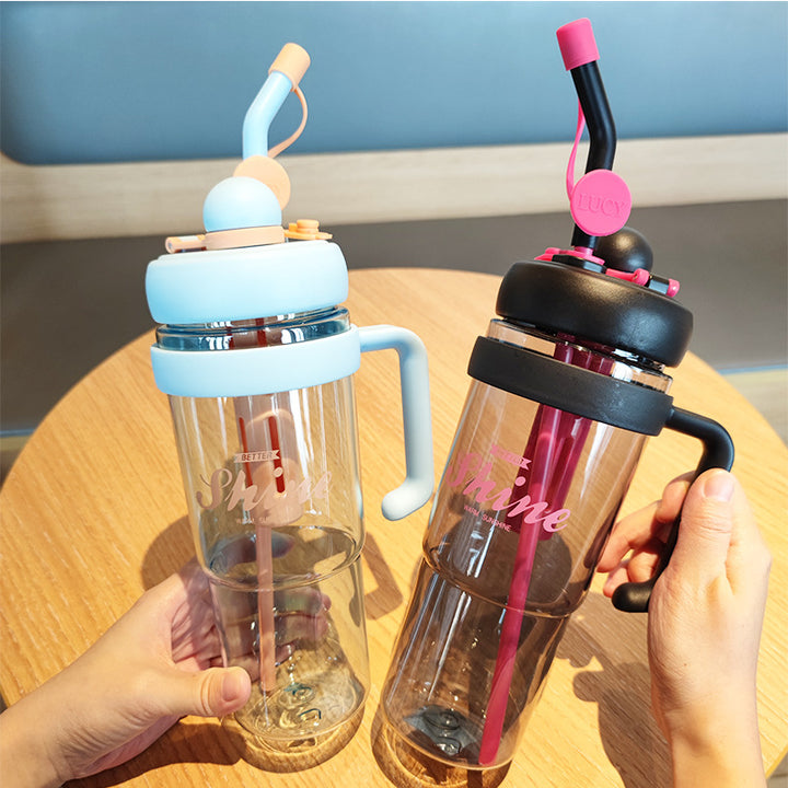 Women's practical drinking bottle with integrated straw Stornfield