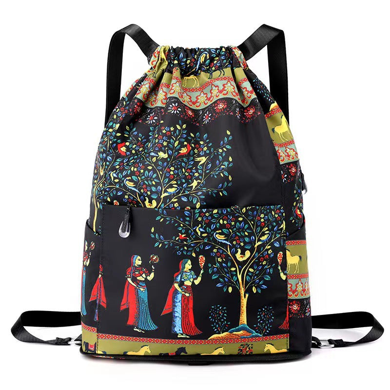 Drawstring Floral Print Backpack Stornfield