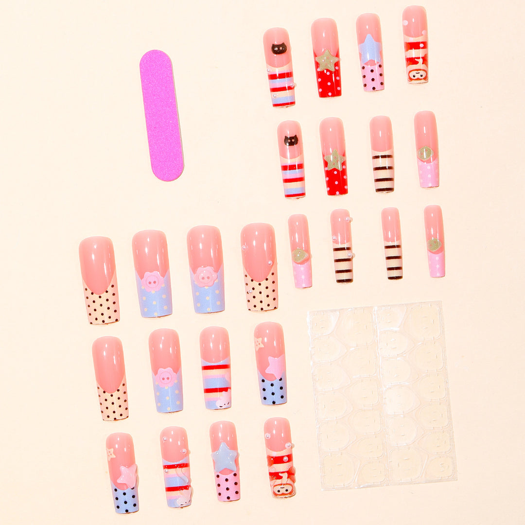 Playful Character Acrylic Nail Art Extensions Stornfield