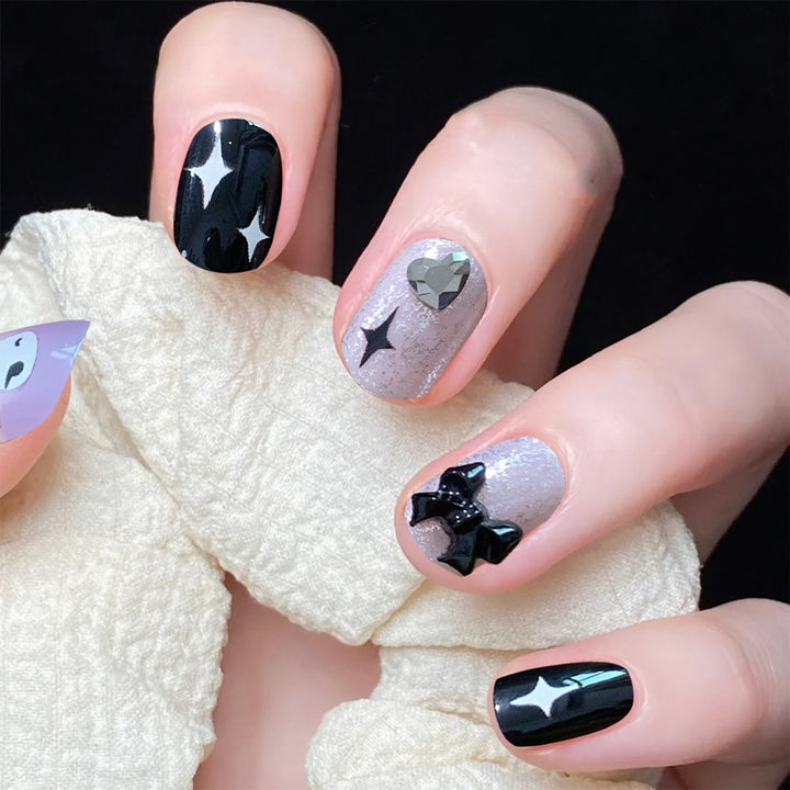 Artful Nail Extensions with Glamorous Accents Stornfield