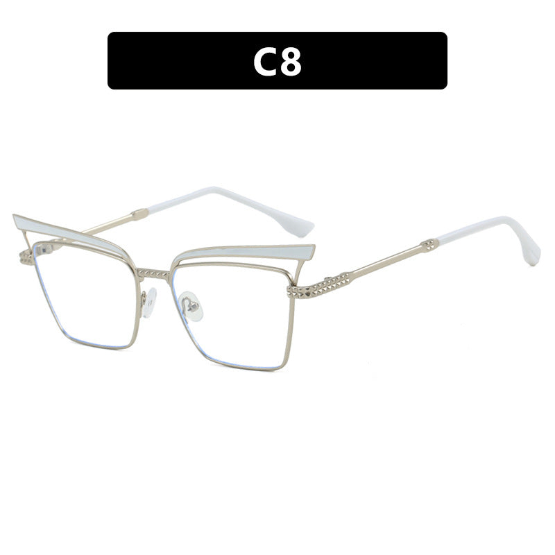 Women's square designer glasses with delicate metal frame Stornfield