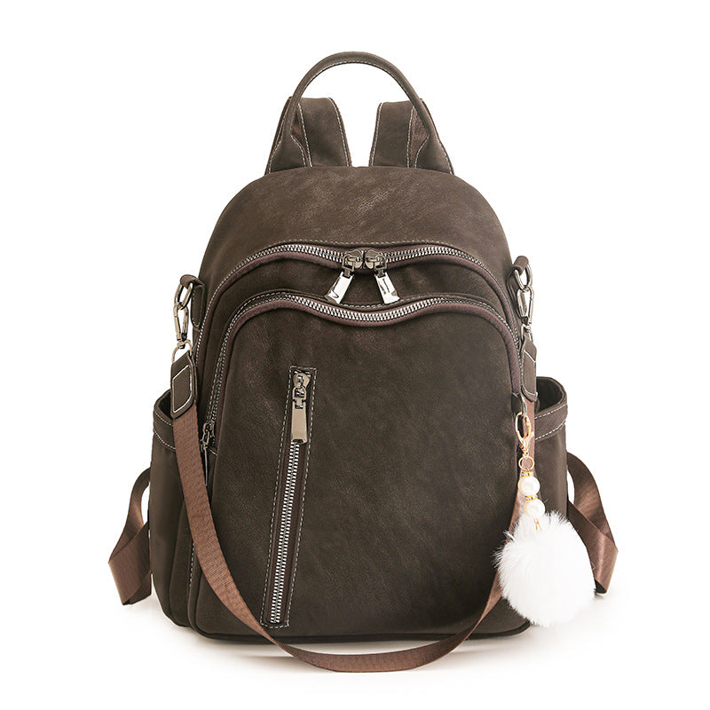Stylish Multi-Pocket Faux Leather Backpack Stornfield