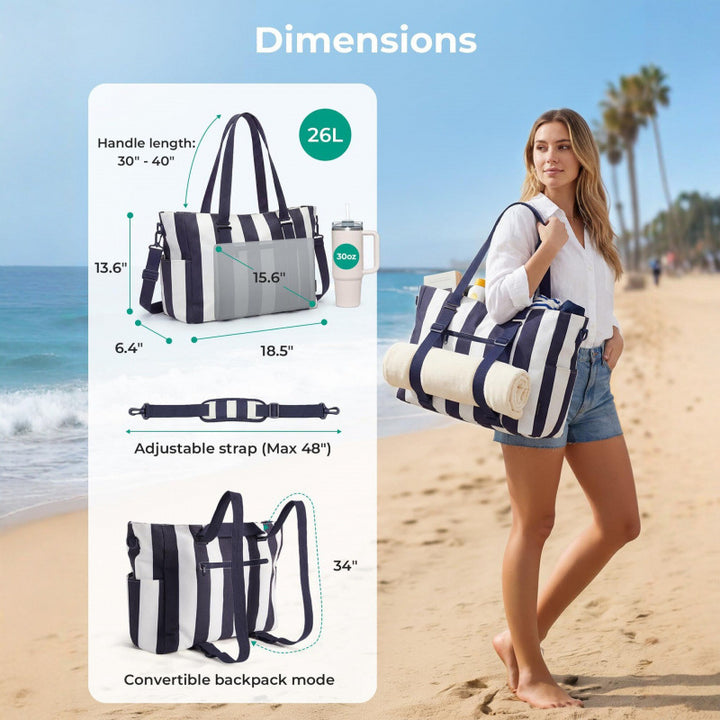 Fashionable tote bag with multifunctional compartments Stornfield