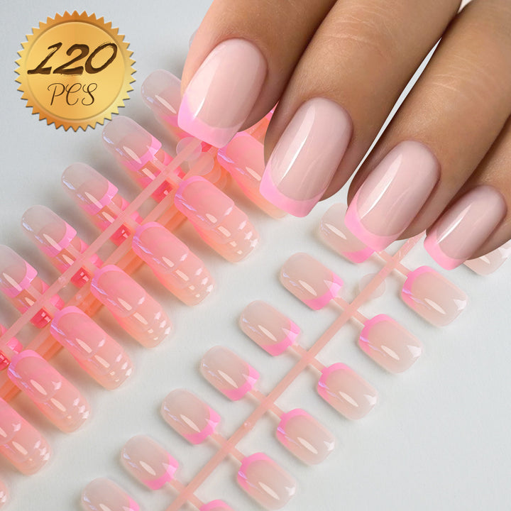 Decorative French Tip Press-On Nail Set Stornfield