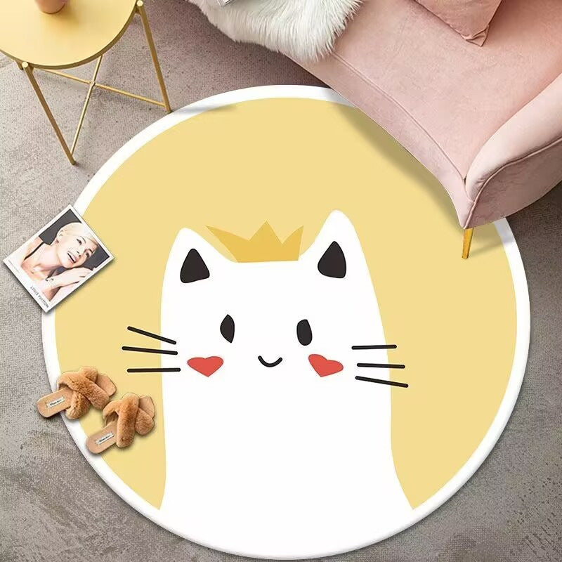 Educational Animal-Themed Round Area Rug