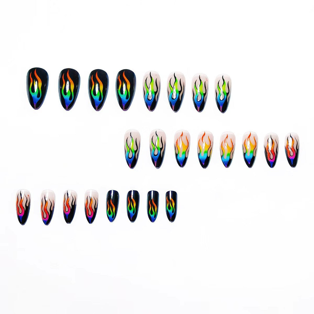 Creative Art Nails with Eye-Catching Flame Design Stornfield