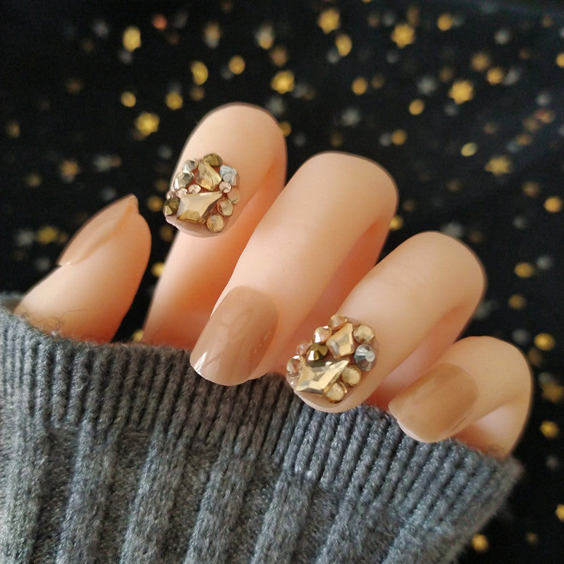 Premium Rhinestone-Embellished Press-On Nail Set