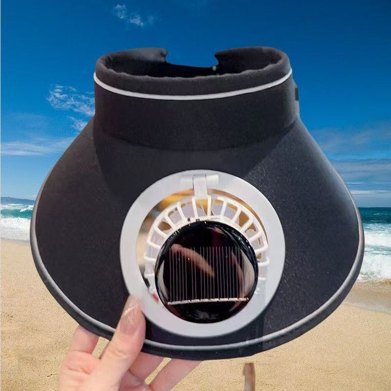 Sport Sun Visor with detachable front fan, adjustable headband and reflective piping Stornfield