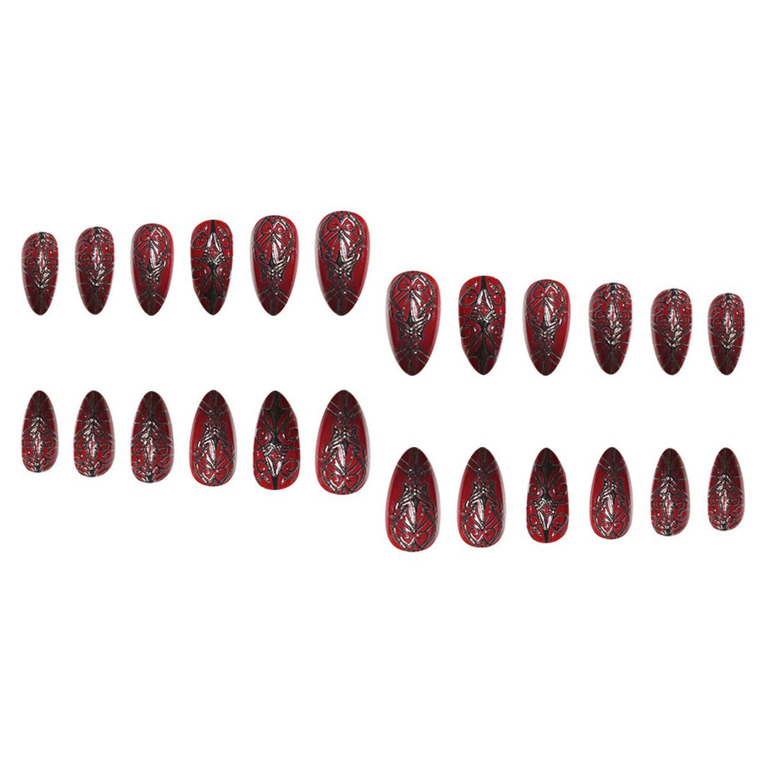 Gothic-Inspired Stiletto Press-On Nail Extensions Stornfield