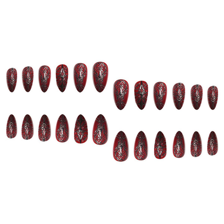Gothic-Inspired Stiletto Press-On Nail Extensions Stornfield