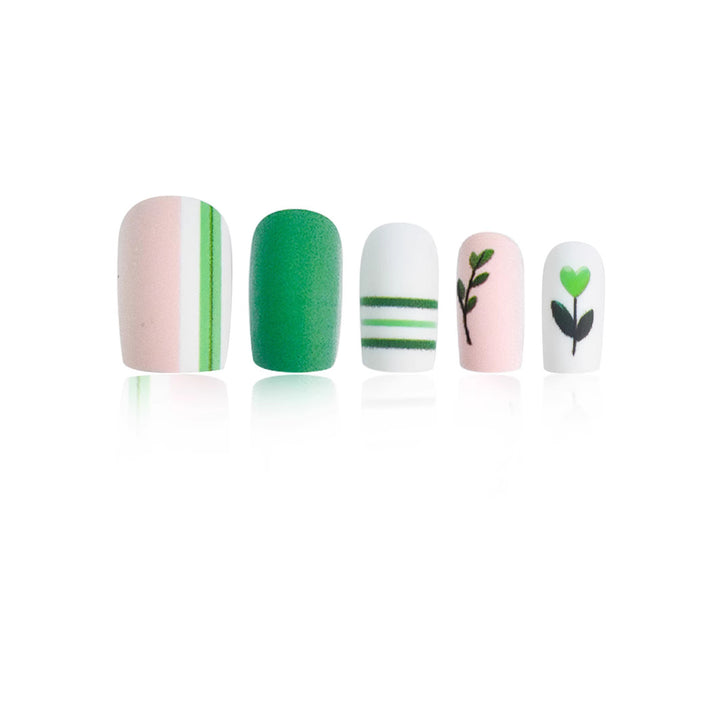 Botanical-Themed Press-On Nail Art Stornfield
