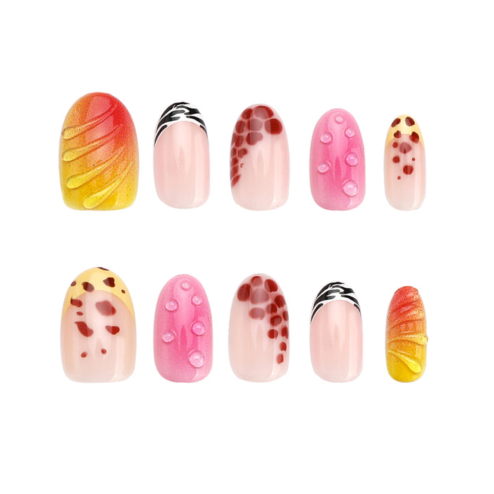 Creative artificial nails with floral design and glitter accents Stornfield