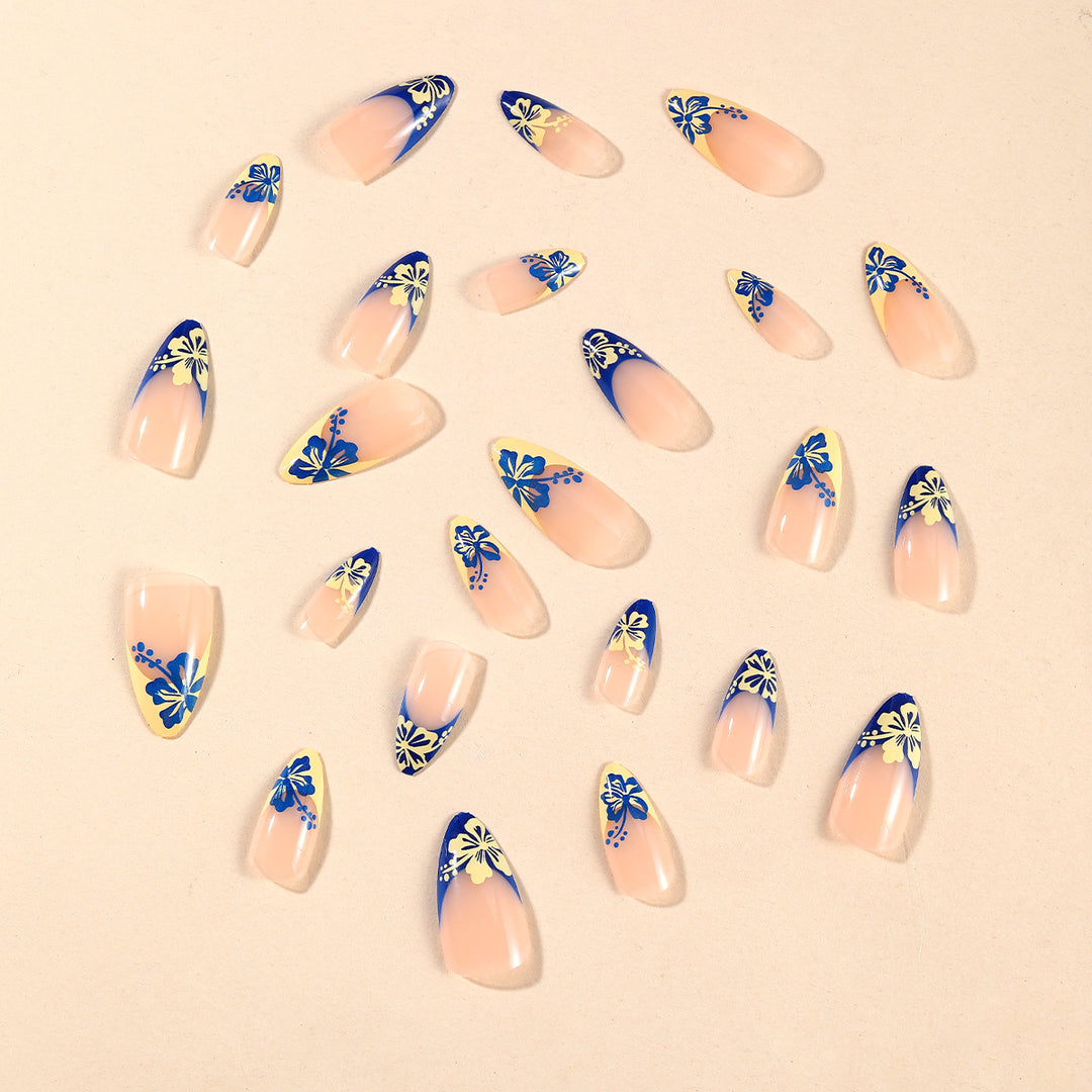 Floral Art French Tip Nail Set Stornfield