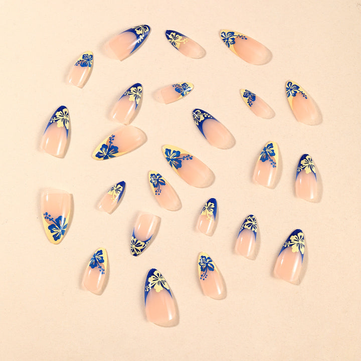 Floral Art French Tip Nail Set Stornfield