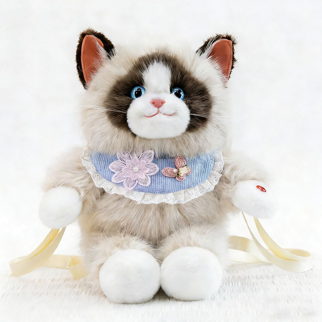 Plush Cat-Themed Backpack Stornfield
