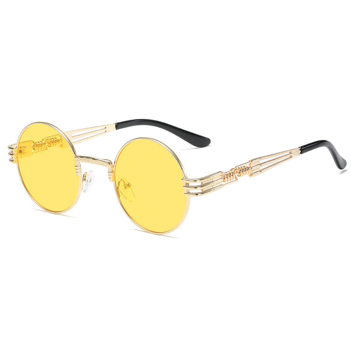 Women's Retro-Inspired Round Sunglasses with Unique Metal Frame Stornfield