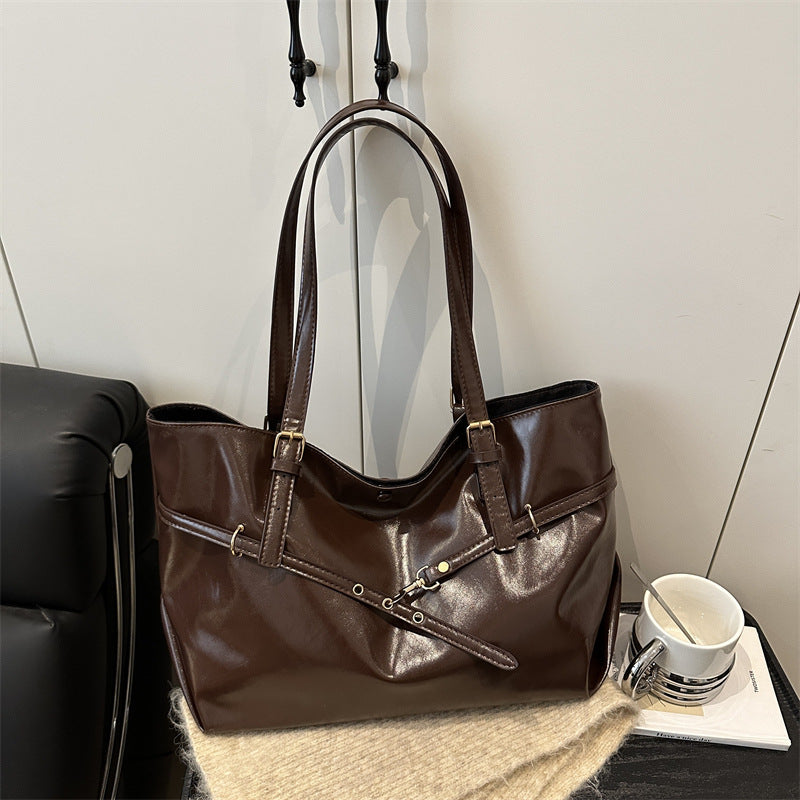 Sleek Structured Vegan Leather Tote
