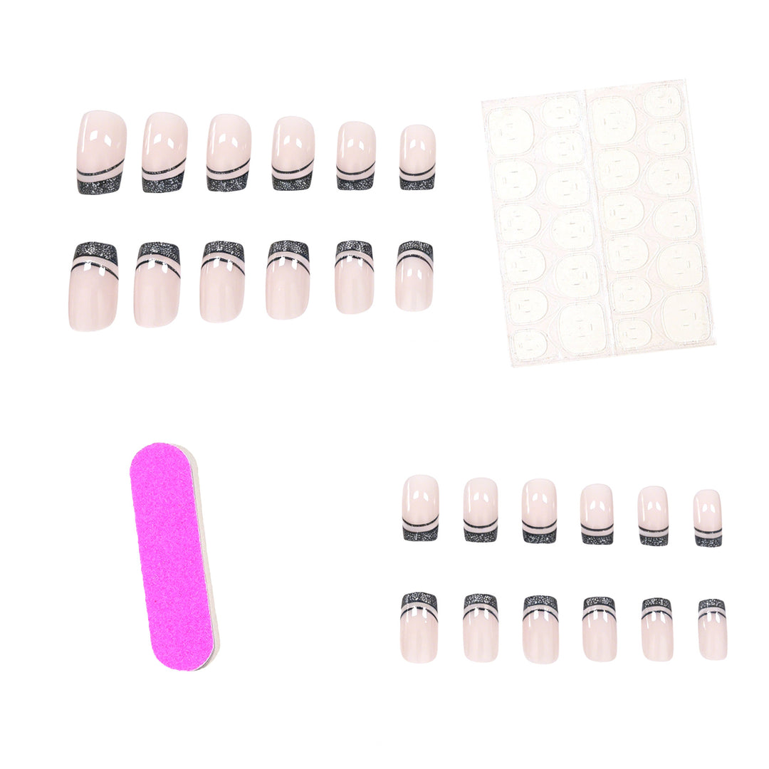 Elegant Glittery French Tip Nail Art Stornfield