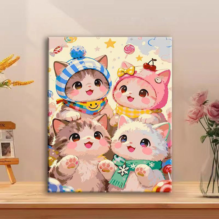 Cute Cat Character Canvas Art Print Stornfield