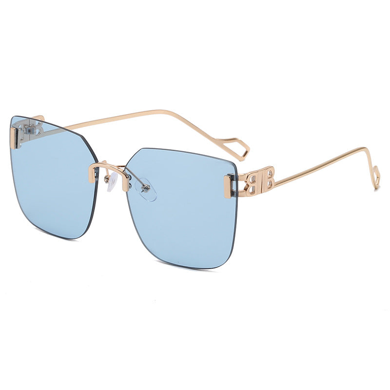 Women elegant square sunglasses with gold-colored metal frame Stornfield