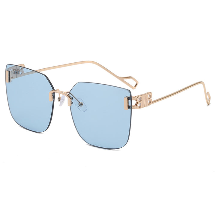 Women elegant square sunglasses with gold-colored metal frame Stornfield