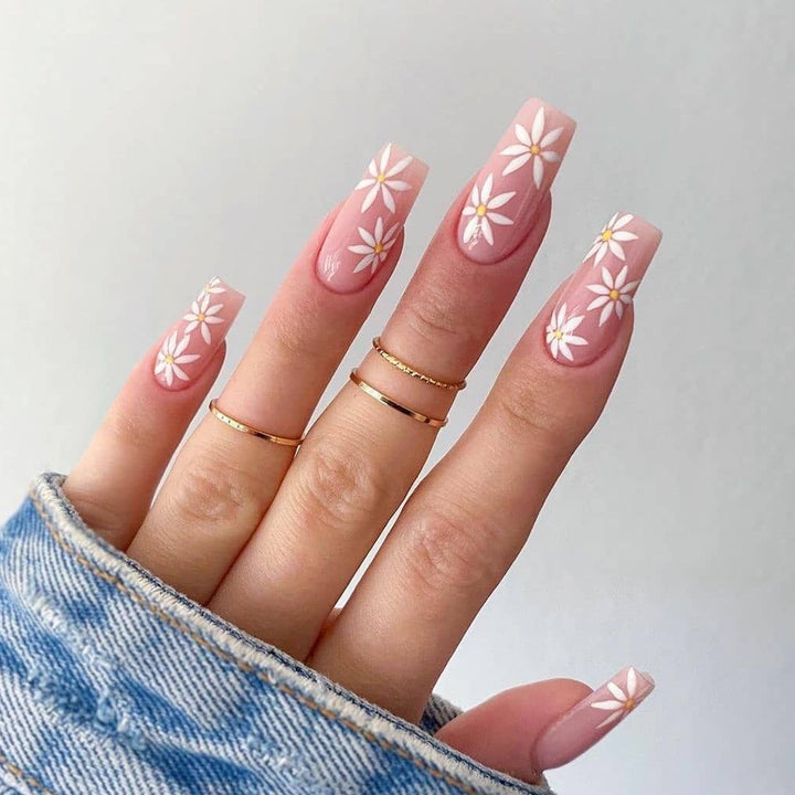 Artistic Nail Extensions with Blooming Accents Stornfield