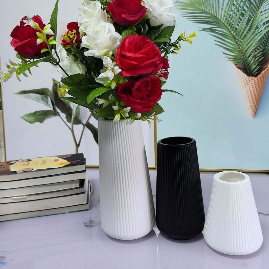 Textured Ribbed Decorative Vase Set Stornfeild
