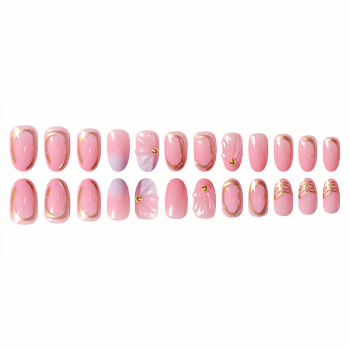 Floral Geometric Press-On Nail Art Set Stornfield