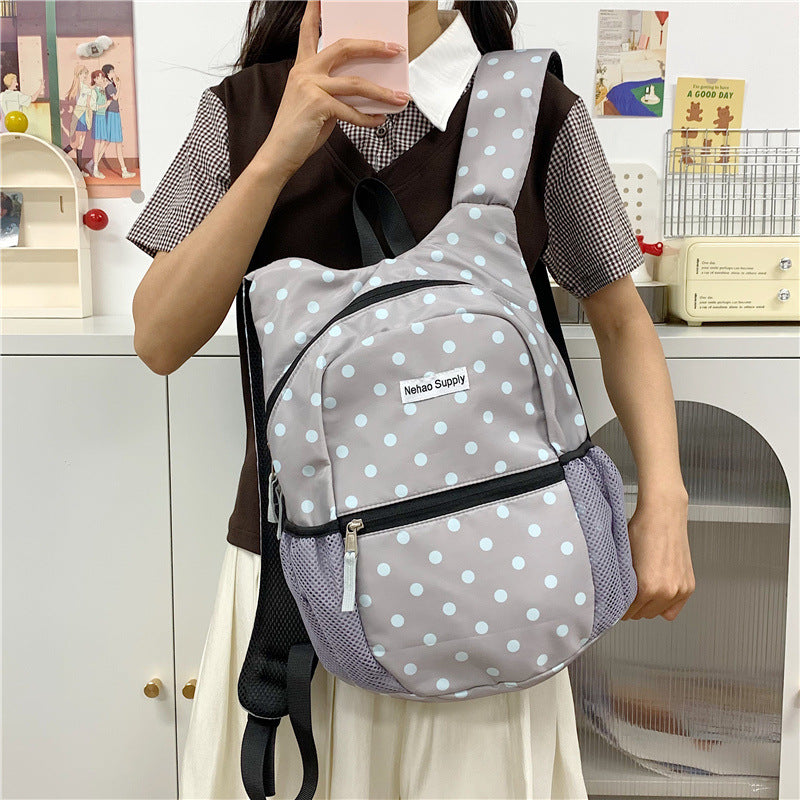 Playful Polka Dot Patterned Backpack Stornfield