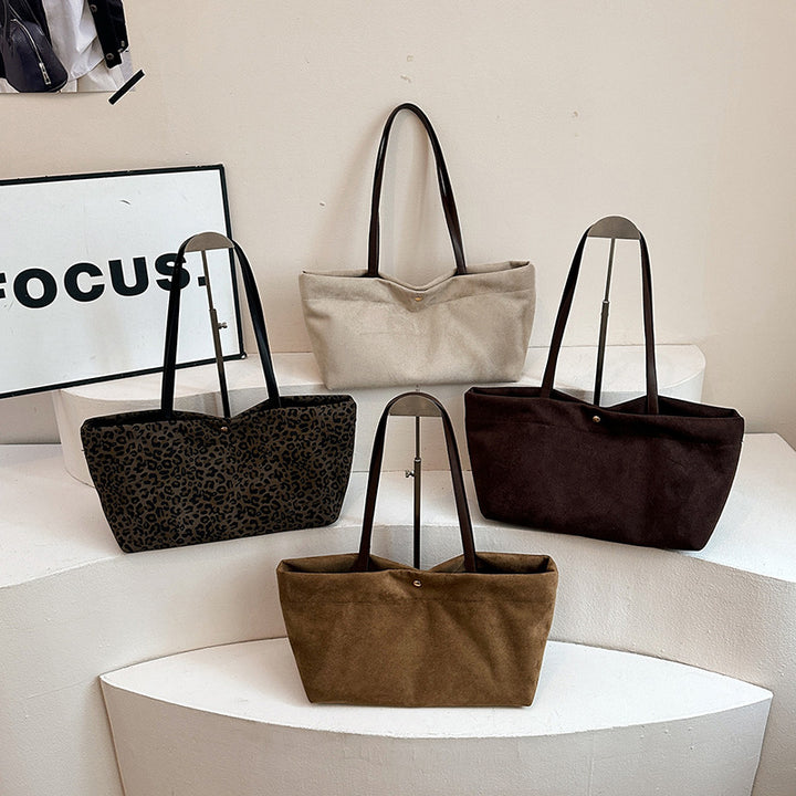 Suede Structured Tote Bag